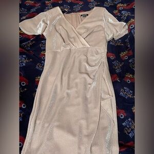 Elegant Cream Wrap Dress